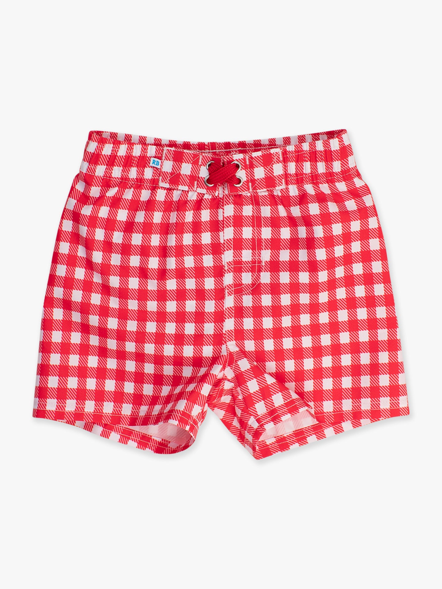 Red Gingham Swim Trunks