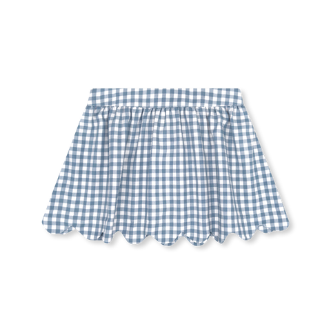 Stone Blue Check Susie Skirt