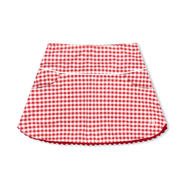 Red Gingham Tiffany Skort