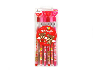 6 Pcs Valentine's Day Multi-Point Pencils