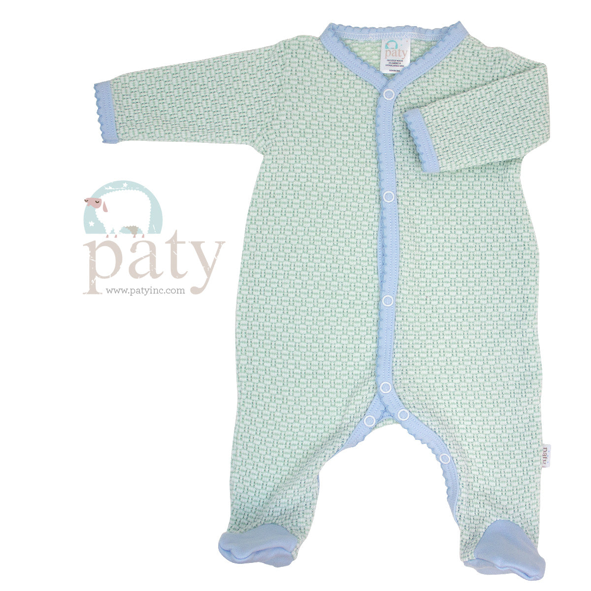 Paty Baby Green/ Blue Footie