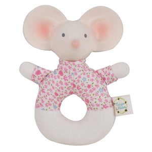Meiya the Mouse - Soft Round Rattle with Rubber Head