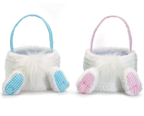 PINK AND BLUE GINGHAM BUNNY BUTT BASKETS